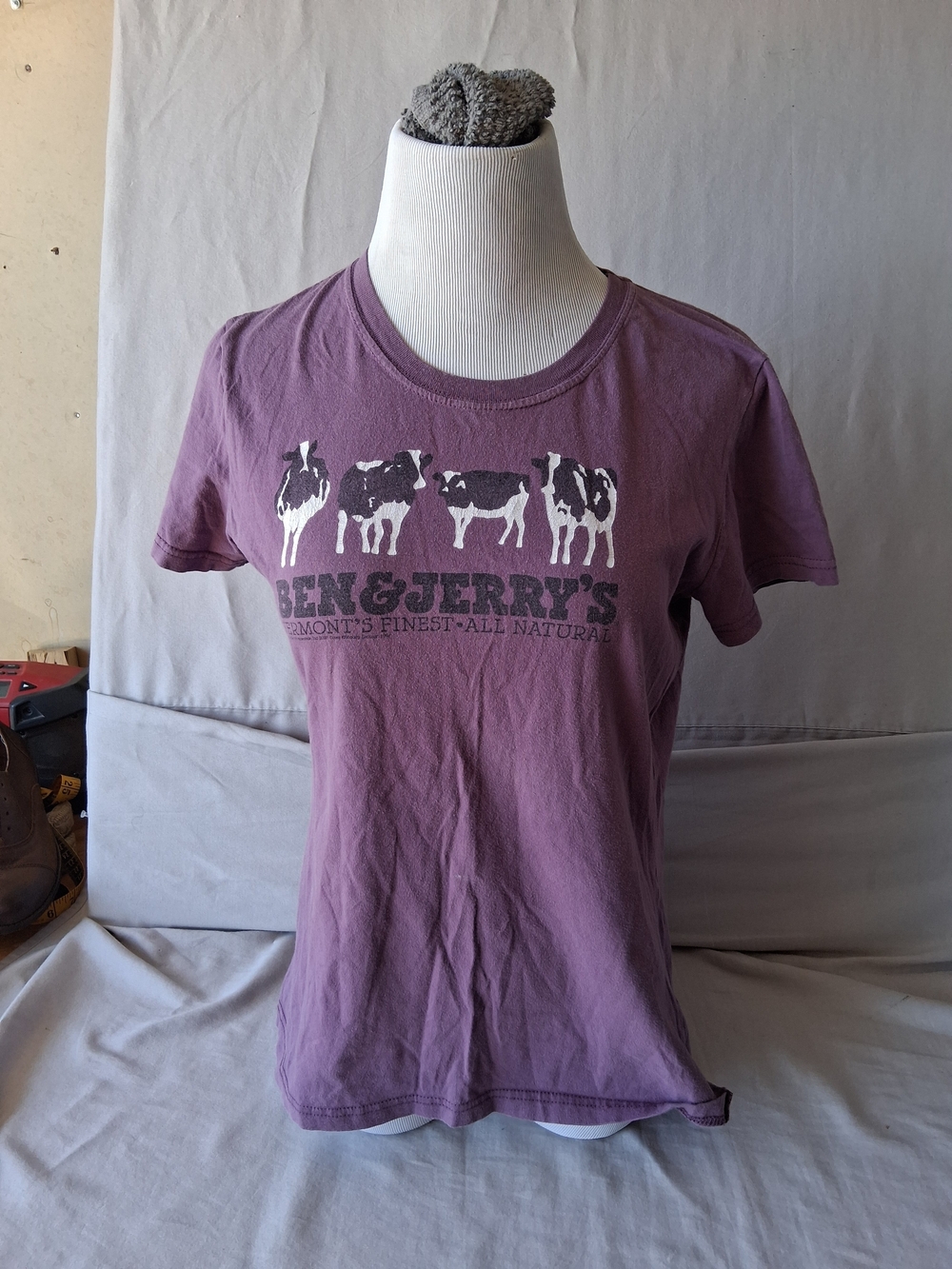 Women's Ben & Jerry's "All Natural Ice Cream" T-shirt : Size Medium : 2-Sided